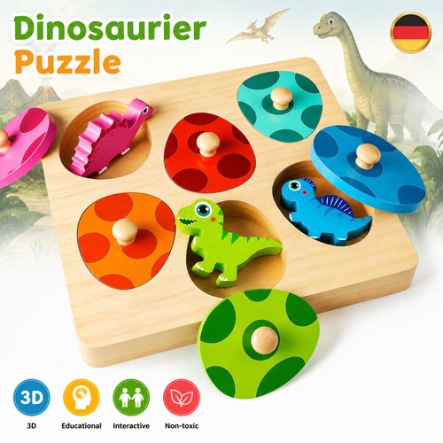 Holzpuzzle dino - dino, 3d